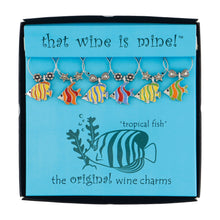Load image into Gallery viewer, Wine Things 6-Piece Tropical Fish Wine Charms, Painted