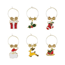 Load image into Gallery viewer, Wine Things 6-Piece Jingle Bell Wine Charms, Painted