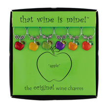 Load image into Gallery viewer, Wine Things 6-Piece Apple Wine Charms, Painted