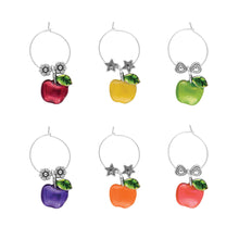 Load image into Gallery viewer, Wine Things 6-Piece Apple Wine Charms, Painted
